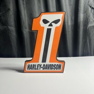 Harley-Davidson Bold Orange and Black Party Sign